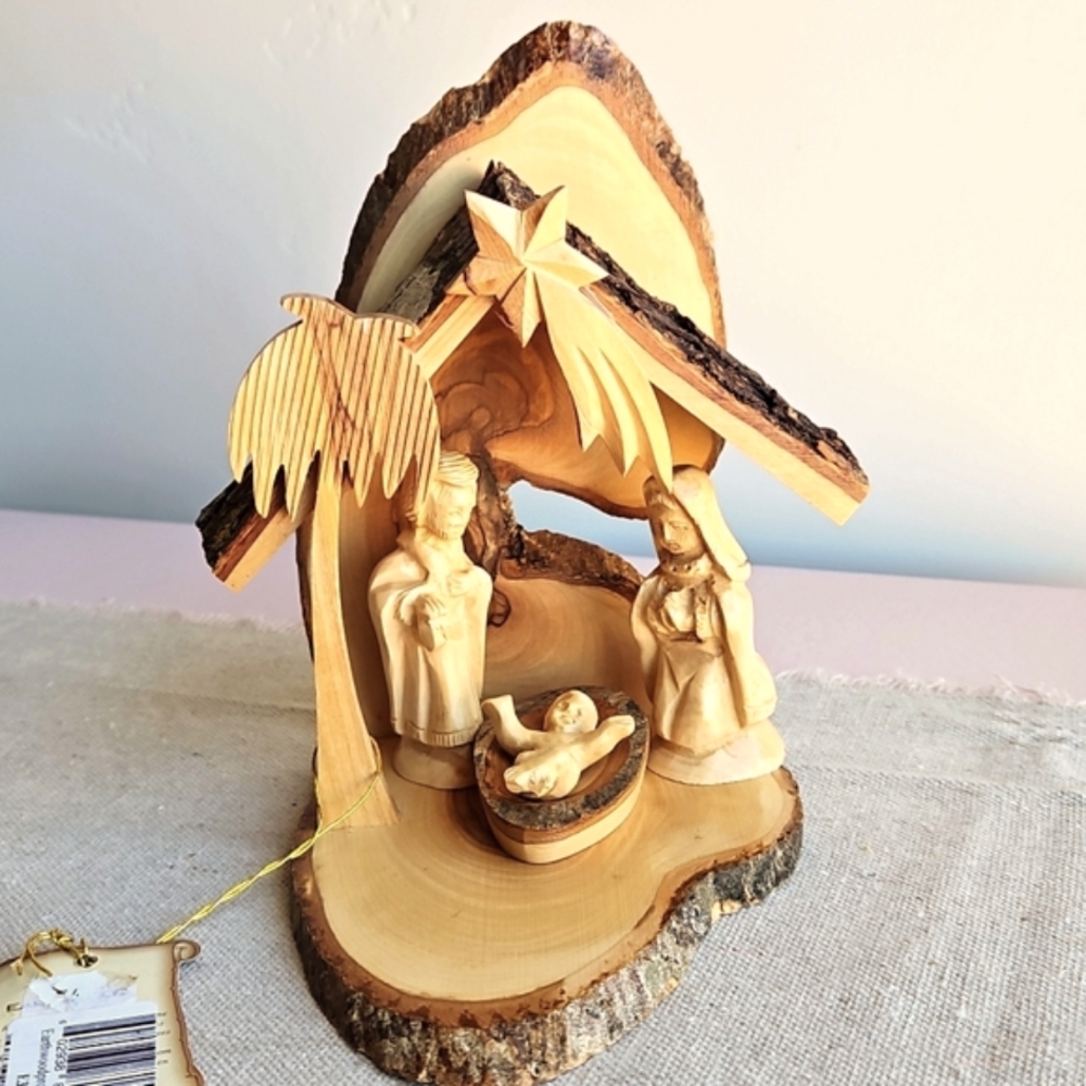 Hand-Carved Nativity • Bethlehem Olivewood • Artisan